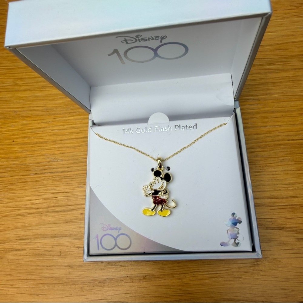 Disney Gold Mickey Mouse Necklace 100 Anniversary necklace jewelry NWT